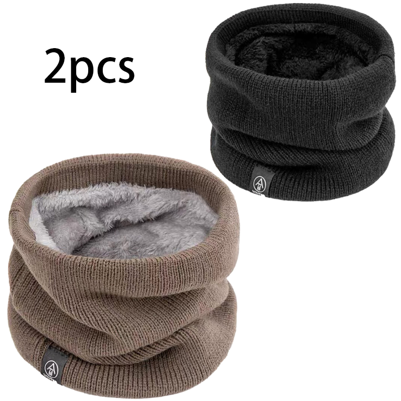 Men Accessories Hk - Dwupak szalików z polarową podszewką, wiatroodporne