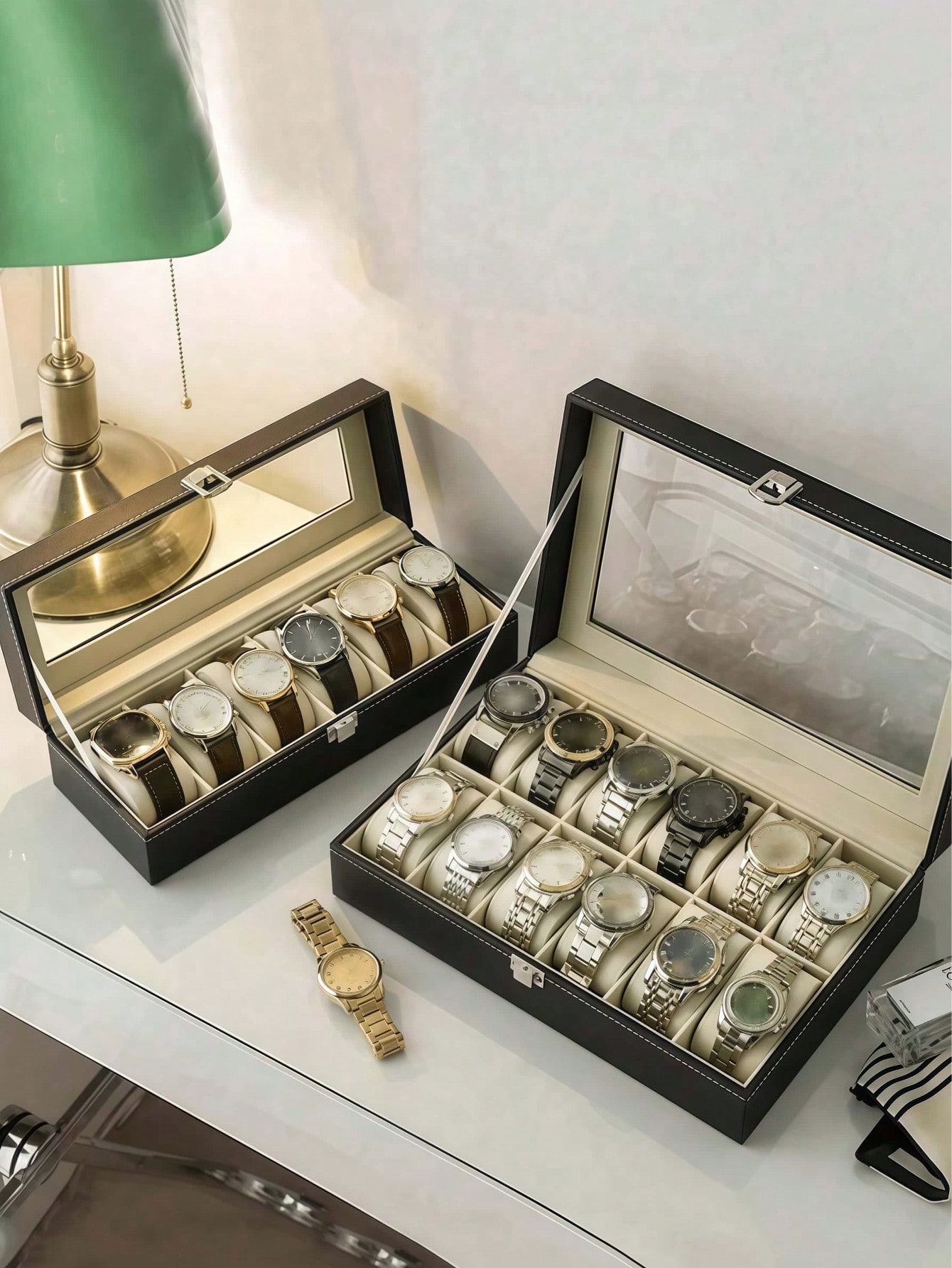 Skórzane pudełko na zegarki z  – Men Accessories Organiser recenzja i cena